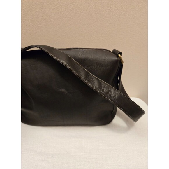 Le Donne Leather Collection Dark Brown Soft Leather Medium Size Shoulder Bag - Picture 2 of 13